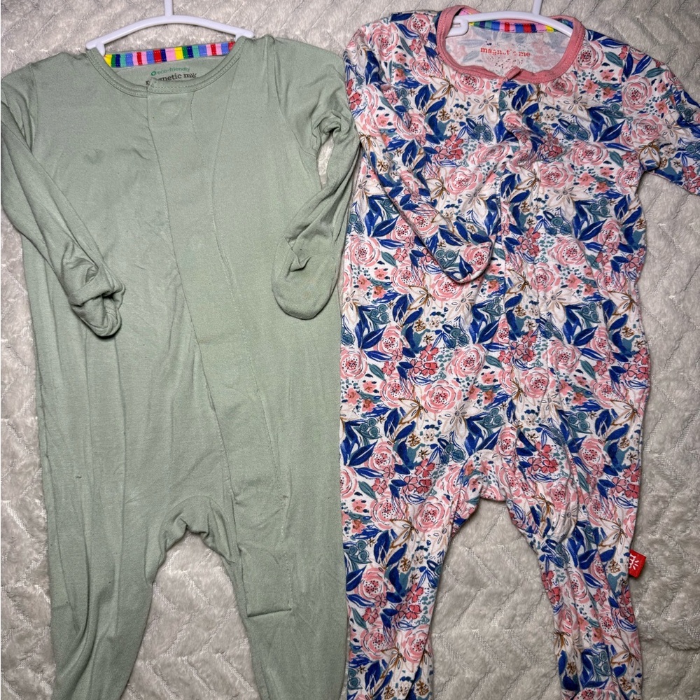 Floral and Solid Baby Onesies